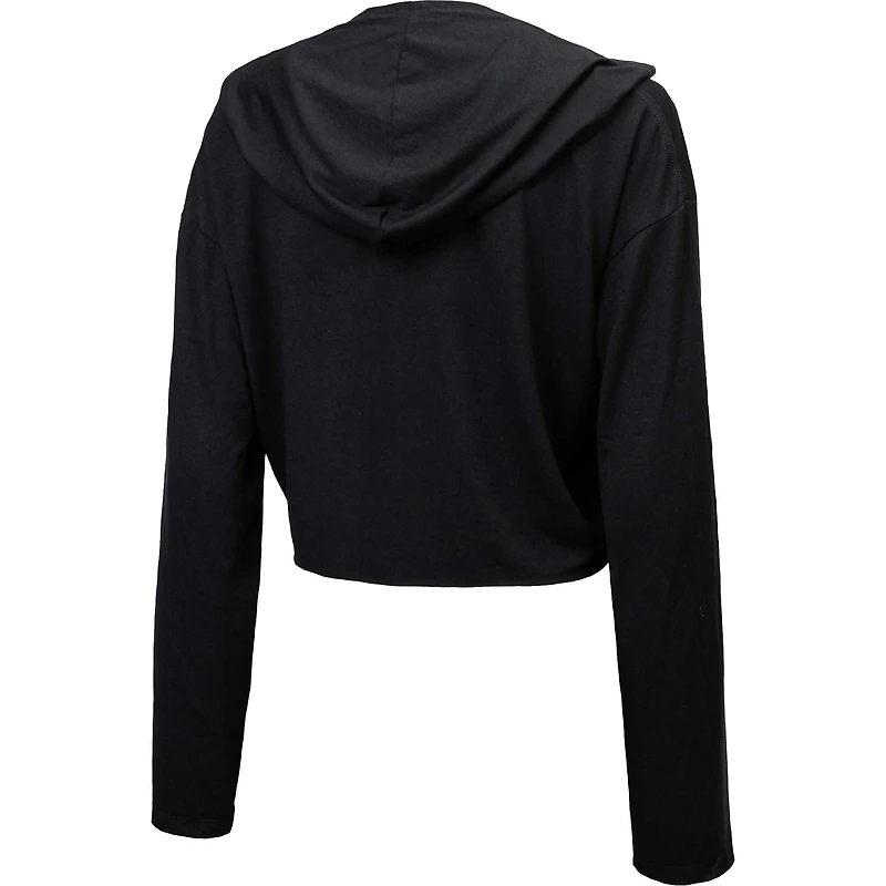 Sweat à capuche court imprimé léopard noir des Jaguars de Jacksonville, la marque Majestic Threads, pour femme