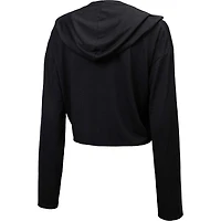 Sweat à capuche court imprimé léopard noir des Jaguars de Jacksonville, la marque Majestic Threads, pour femme