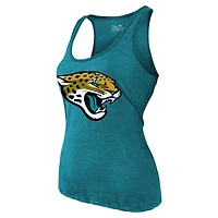 Women's Majestic Threads Trevor Lawrence Teal Jacksonville Jaguars Name & Number Tri-Blend Tank Top
