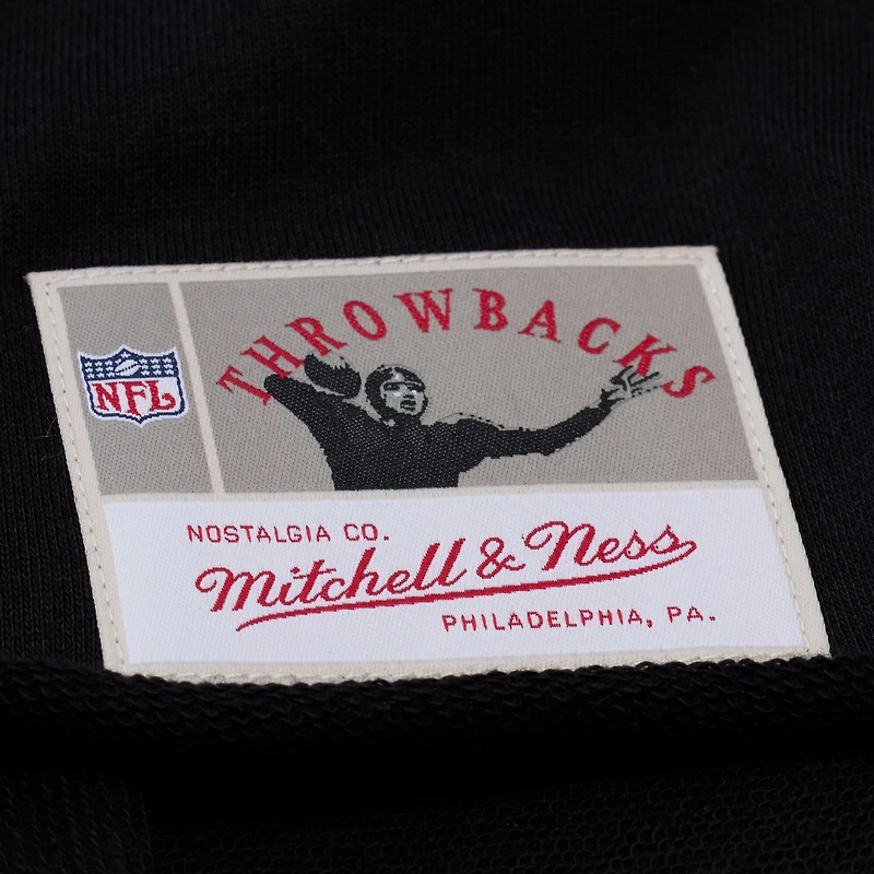 Women's Mitchell & Ness  Black Jacksonville Jaguars Throwback Cropped Long Sleeve Rugby Polo