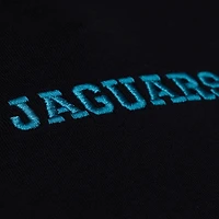 Women's Mitchell & Ness  Black Jacksonville Jaguars Throwback Cropped Long Sleeve Rugby Polo