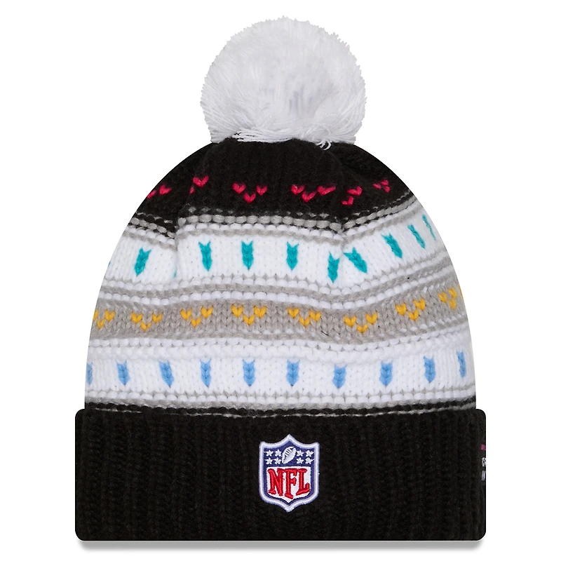 Bonnet à revers et pompon NFL Crucial Catch 2025 des Jaguars de Jacksonville de New Era pour femme