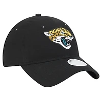 Casquette ajustable Main Core Classic 2.0 9TWENTY noire Jacksonville Jaguars de New Era pour femme