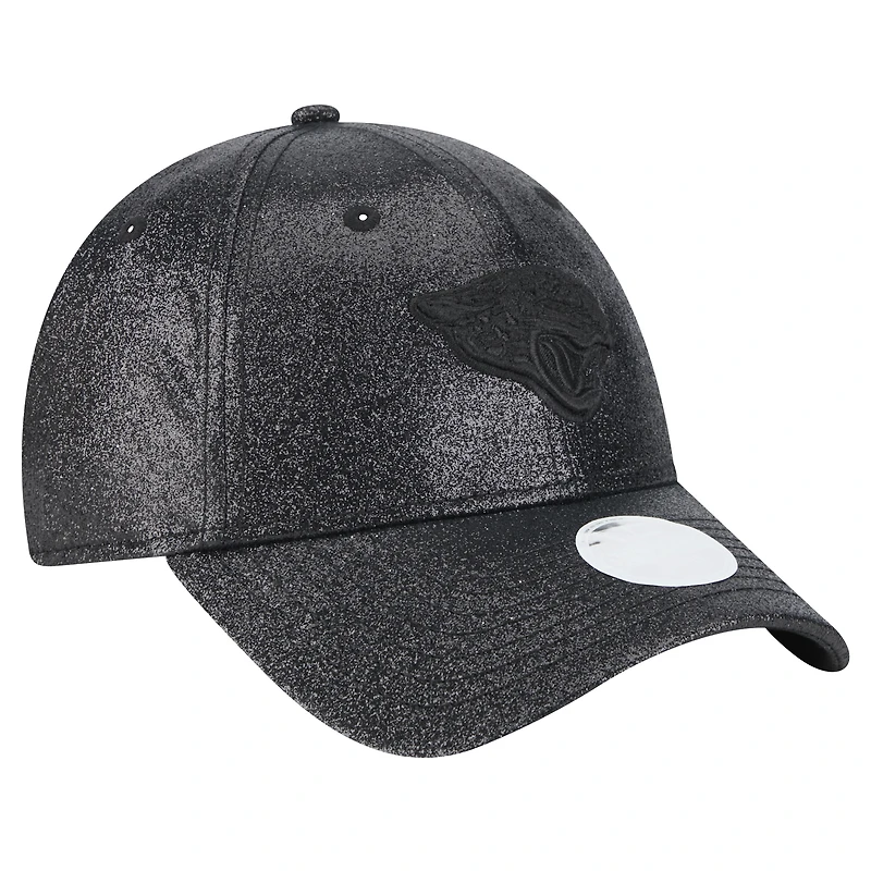 Women's New Era Black Jacksonville Jaguars Sparkly 9FORTY Adjustable Hat