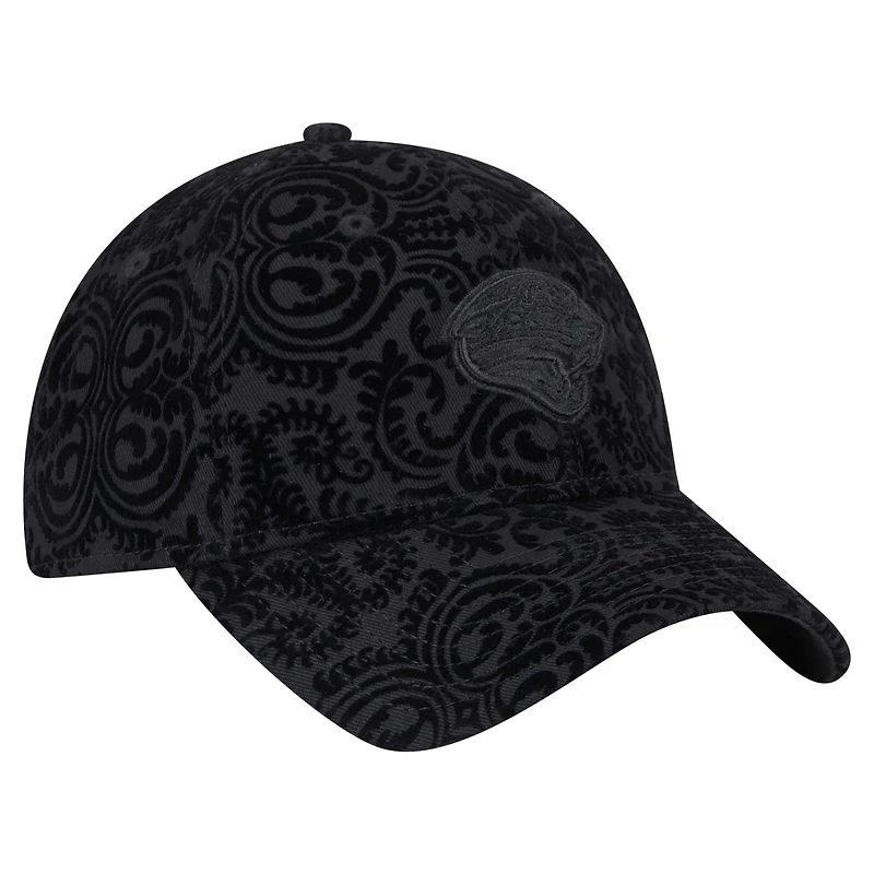 Casquette ajustable noire Jacksonville Jaguars Throwback Flair 9TWENTY de New Era pour femme
