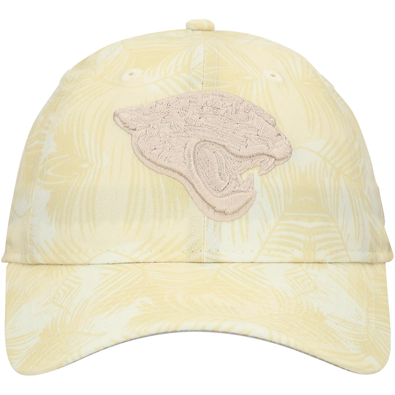 Casquette ajustable Jacksonville Jaguars Frond 9TWENTY de New Era pour femme, couleur crème