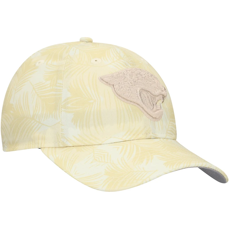 Casquette ajustable Jacksonville Jaguars Frond 9TWENTY de New Era pour femme, couleur crème