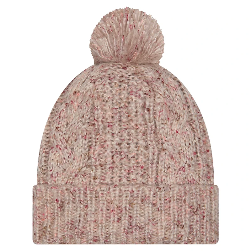 Bonnet tricoté à revers tendance avec pompon pour femme New Era Stone Jacksonville Jaguars