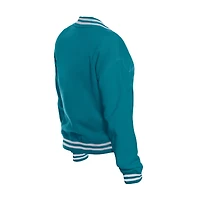 Veste polaire à boutons-pression Jacksonville Jaguars bleu sarcelle New Era pour femme