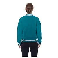 Veste polaire à boutons-pression Jacksonville Jaguars bleu sarcelle New Era pour femme