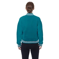 Veste polaire à boutons-pression Jacksonville Jaguars bleu sarcelle New Era pour femme