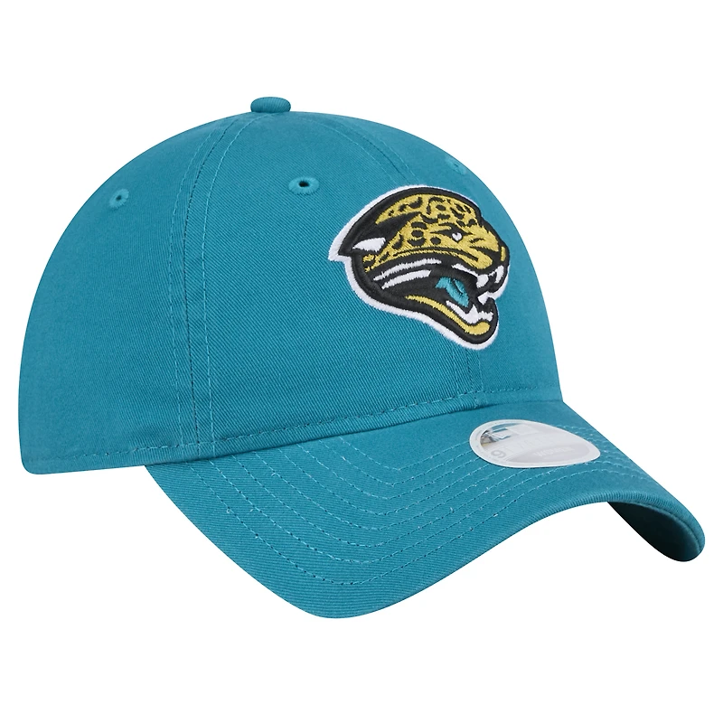Women's New Era  Teal Jacksonville Jaguars Throwback Main Core Classic 2.0 9TWENTY Adjustable Hat