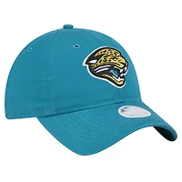 Women's New Era  Teal Jacksonville Jaguars Throwback Main Core Classic 2.0 9TWENTY Adjustable Hat