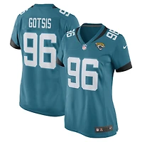 Maillot de match Nike Adam Gotsis pour femme, sarcelle, Jacksonville Jaguars