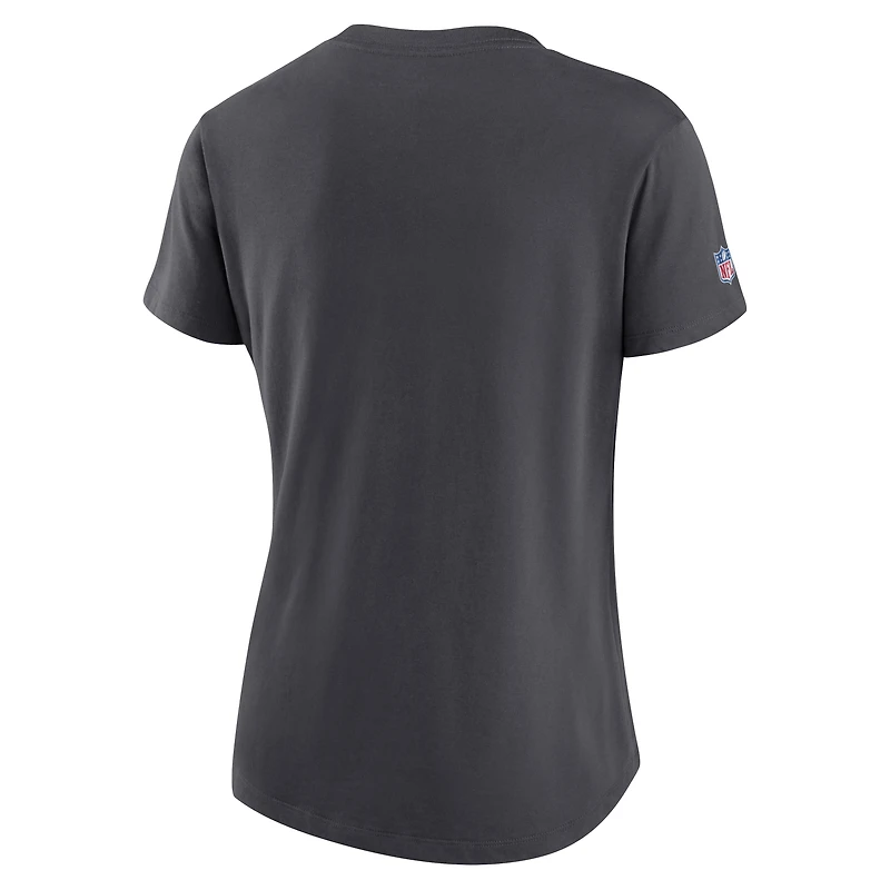 T-shirt Nike Anthracite Jacksonville Jaguars NFL Crucial Catch Performance pour femme
