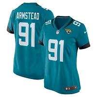 Maillot de match l'équipe Nike Arik Armstead des Jacksonville Jaguars pour femme, bleu sarcelle