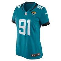 Maillot de match l'équipe Nike Arik Armstead des Jacksonville Jaguars pour femme, bleu sarcelle