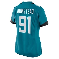 Maillot de match l'équipe Nike Arik Armstead des Jacksonville Jaguars pour femme, bleu sarcelle