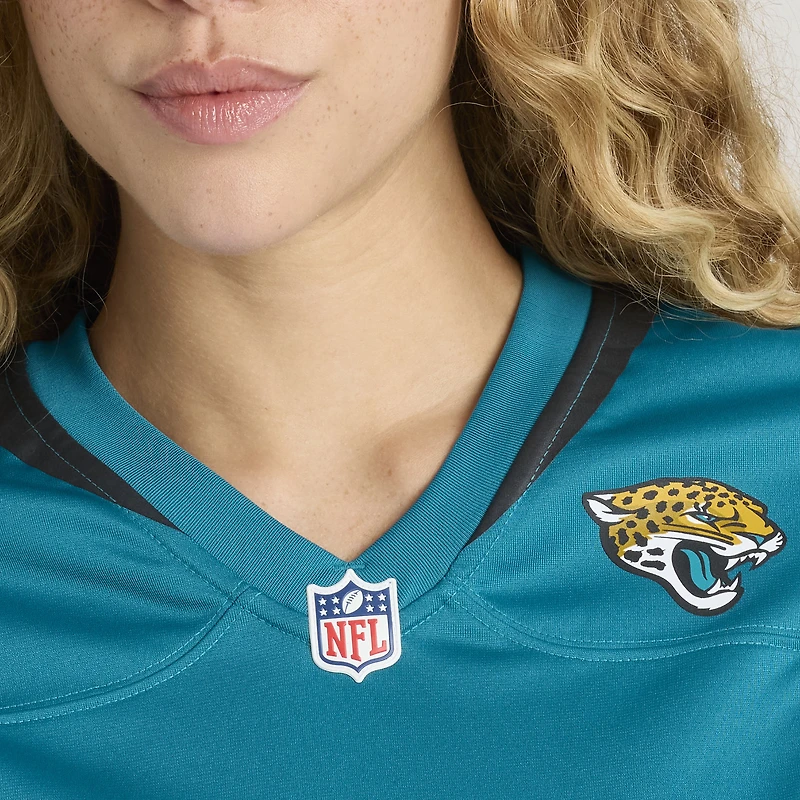 Maillot de match l'équipe Nike Arik Armstead des Jacksonville Jaguars pour femme, bleu sarcelle