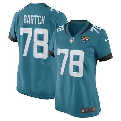 Maillot de match Nike Ben Bartch des Jacksonville Jaguars pour femme, bleu sarcelle