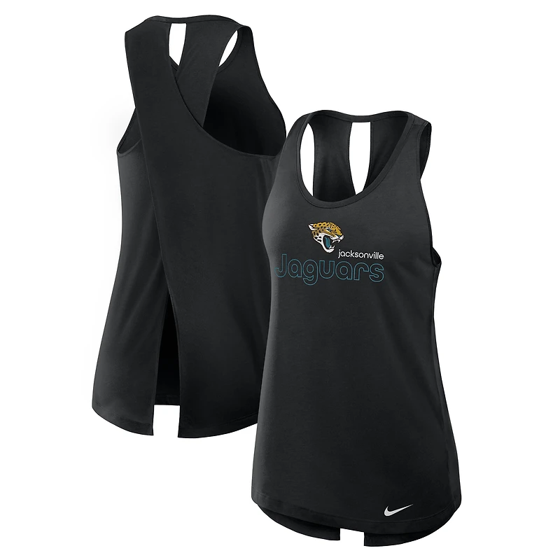 Women's Nike Black Jacksonville Jaguars  Open-Back Crisscross Dri-FIT Tank Top