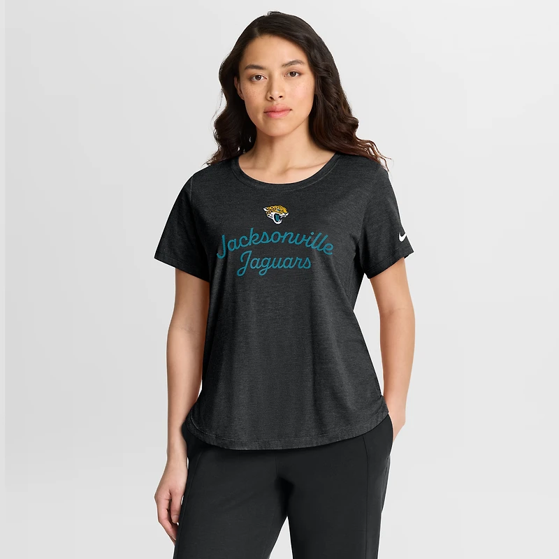 Women's Nike Black Jacksonville Jaguars Script Tri-Blend T-Shirt