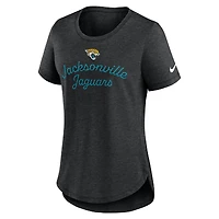 Women's Nike Black Jacksonville Jaguars Script Tri-Blend T-Shirt