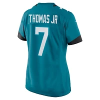 Maillot de match Nike Brian Thomas Jr. pour femme, bleu sarcelle, Jacksonville Jaguars