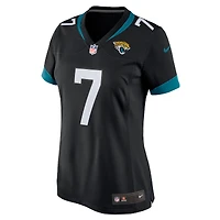 Maillot de match joueur retraité alternatif des Jacksonville Jaguars Nike Byron Leftwich noir pour femme
