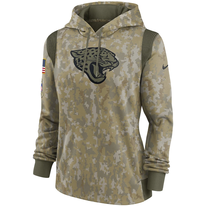 Women's Nike Camo Jacksonville Jaguars 2021 Salute To Service - Therma Performance Pullover Hoodie