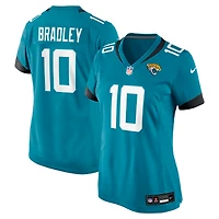 Maillot de match Nike Carter Bradley bleu sarcelle des Jaguars Jacksonville pour femmes