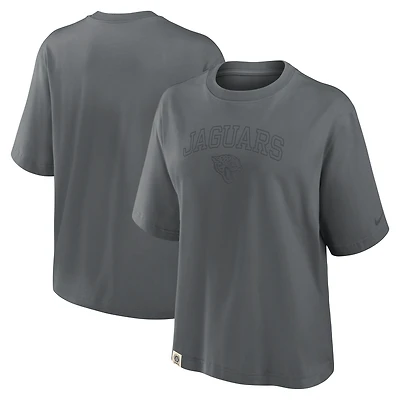 Women's Nike Charcoal Jacksonville Jaguars Glory Arch Boxy T-Shirt
