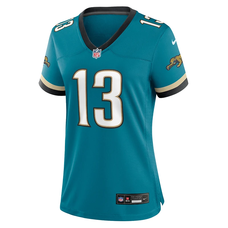 Maillot Nike Christian Kirk Teal Jacksonville Jaguars Prowler Throwback Game pour femme
