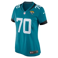 Maillot Nike Cole Van Lanen pour femme, joueur de jeu des Jacksonville Jaguars, bleu sarcelle