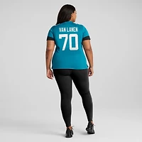 Maillot Nike Cole Van Lanen pour femme, joueur de jeu des Jacksonville Jaguars, bleu sarcelle