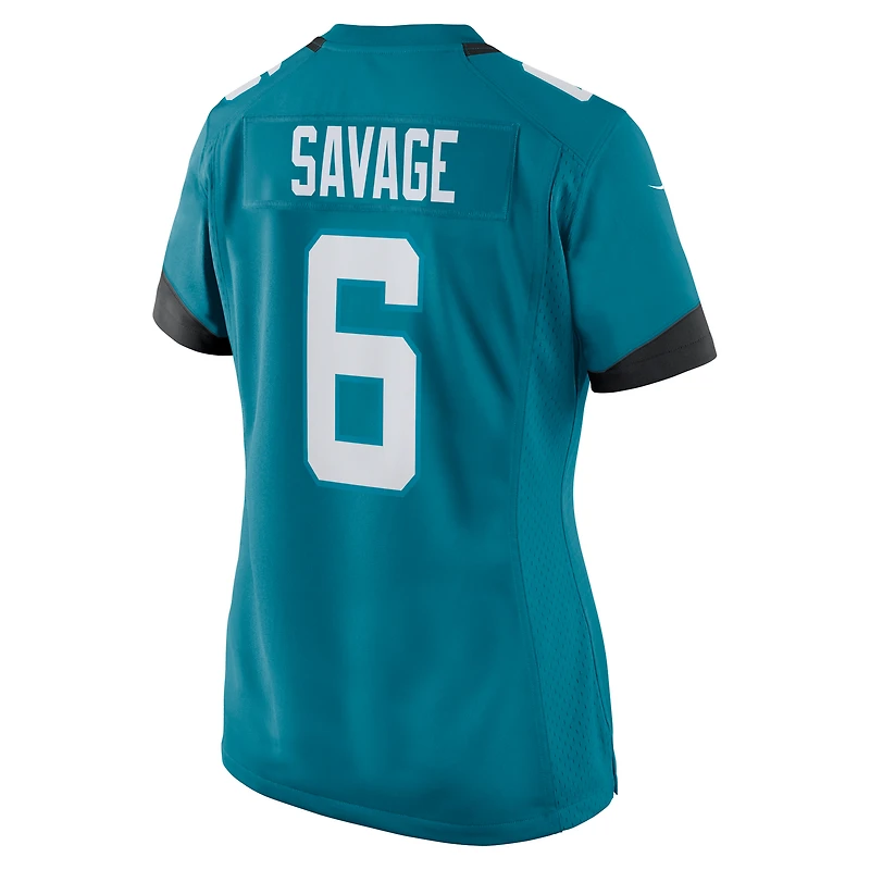Maillot de match l'équipe des Jacksonville Jaguars Nike Darnell Savage pour femme, bleu sarcelle