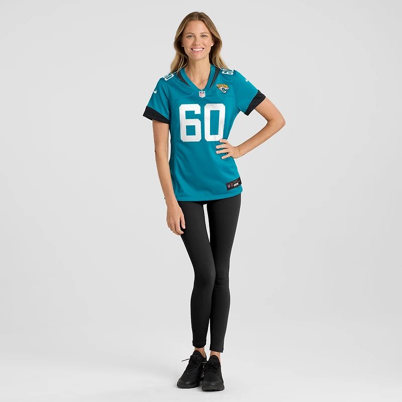 Maillot Nike Darryl Williams pour femme, joueur de jeu des Jacksonville Jaguars, bleu sarcelle