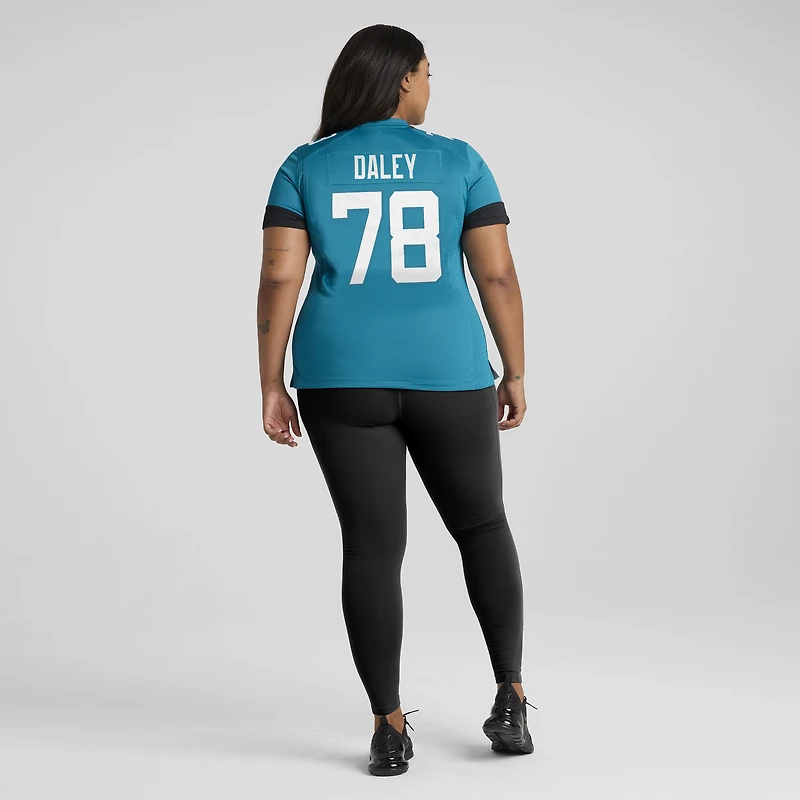 Maillot Nike Dennis Daley Teal Jacksonville Jaguars Team Game pour femme