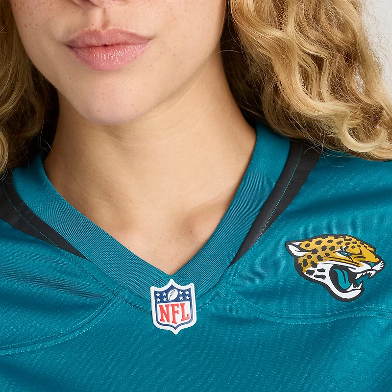Maillot Nike Fred Johnson Teal Jacksonville Jaguars Team Game pour femme