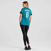 Maillot de match Nike Greg Newsome II turquoise des Jaguars Jacksonville pour femmes