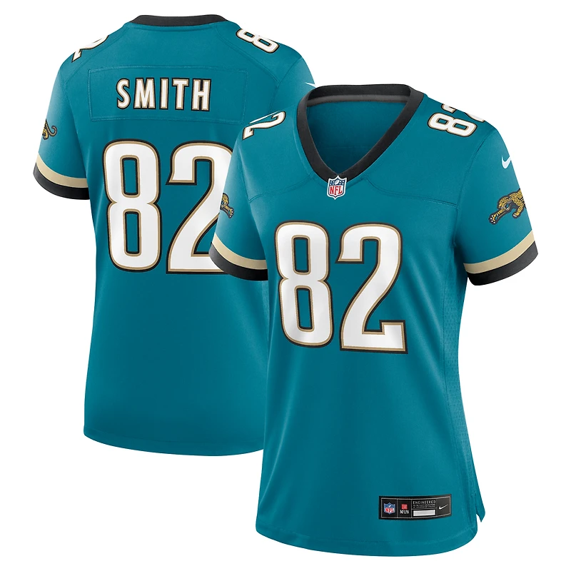 Maillot de match Nike Jimmy Smith Teal Jacksonville Jaguars Prowler Throwback pour femme, joueur retraité