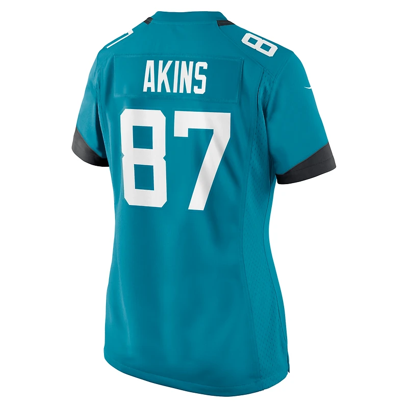 Women's Nike Jordan Akins Teal Jacksonville Jaguars Team Game Jersey