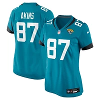 Women's Nike Jordan Akins  Teal Jacksonville Jaguars Team Game Jersey