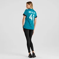 Maillot de match joueur des Jacksonville Jaguars Nike Josh Hines-Allen pour femme, bleu sarcelle