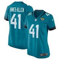 Maillot de match joueur des Jacksonville Jaguars Nike Josh Hines-Allen pour femme, bleu sarcelle