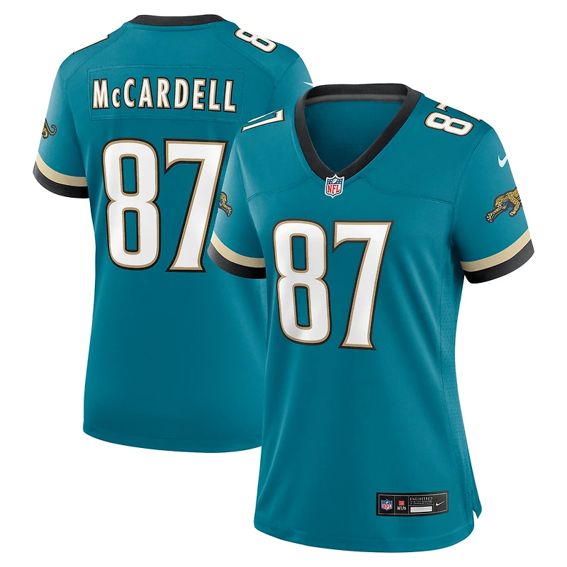 Maillot de match Nike Keenan McCardell pour femme, bleu sarcelle, Jacksonville Jaguars Prowler Throwback, joueur retraité