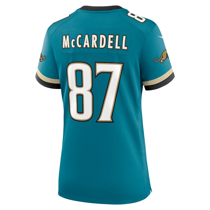 Maillot de match Nike Keenan McCardell pour femme, bleu sarcelle, Jacksonville Jaguars Prowler Throwback, joueur retraité