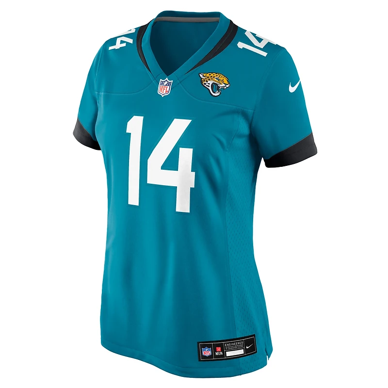 Maillot Nike Nick Mullens Teal Jacksonville Jaguars Team Game pour femme