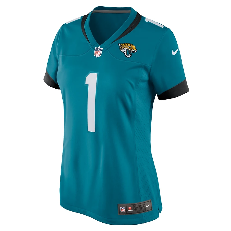 Women's Nike Number 1 Bride Teal Jacksonville Jaguars Game Jersey