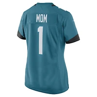 Maillot de match Nike numéro 1 Mom Sarcelle des Jacksonville Jaguars pour femme